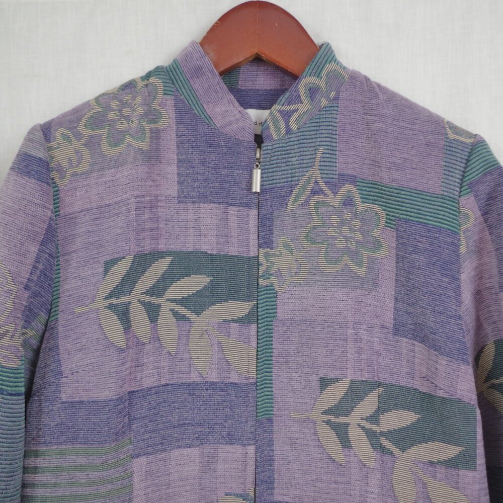Tapestry Patchwork Style Zip Up Jacket Size 10 - image 7